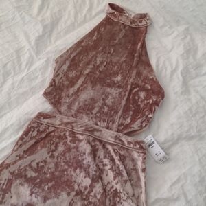 Hollister Co. Pink Velvet Skater Minidress SZ M